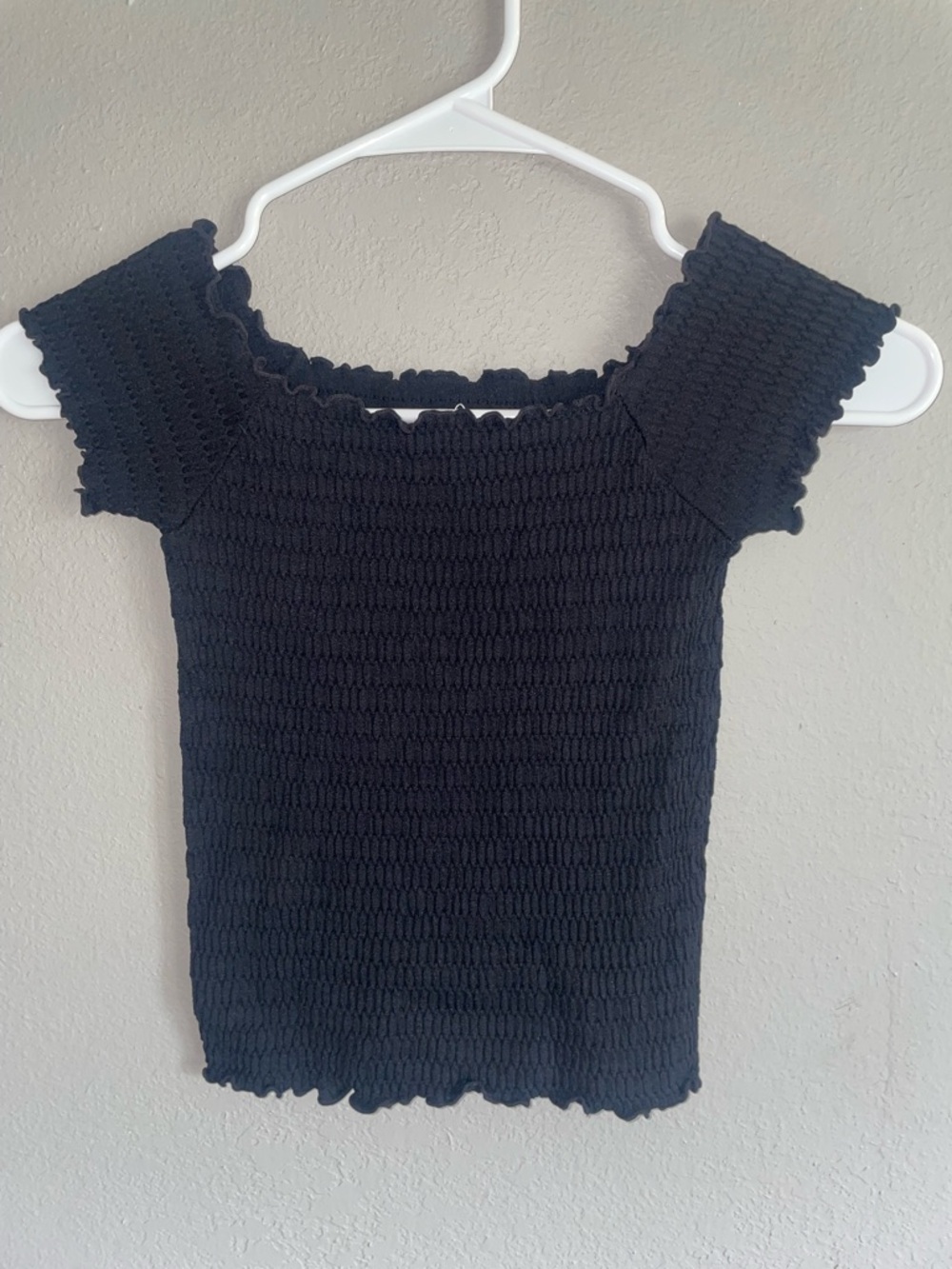 Aura Black Smocked Top